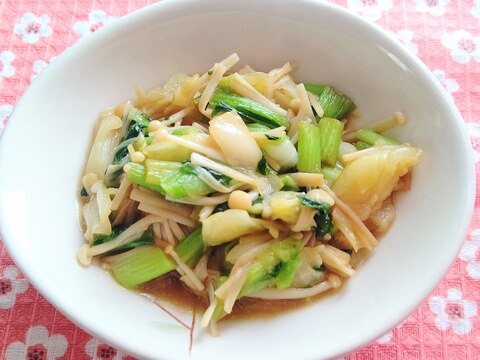 キャベツと小松菜とえのきの炒め物☆